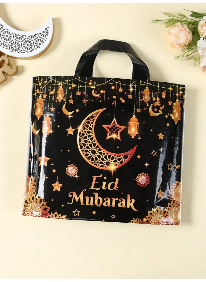 Elegant Eid Decoration – Large  “Eid Mubarak” Gift Bags, Set of 10 Durable Favor Bags for Sweets and Gifts, Strong Material for Safe Carrying, Perfect for Eid Celebrations - Image 4